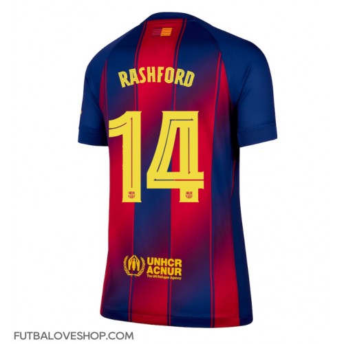Dres Barcelona Marcus Rashford #14 Domáci pre Ženy 2025-26 Krátky Rukáv
